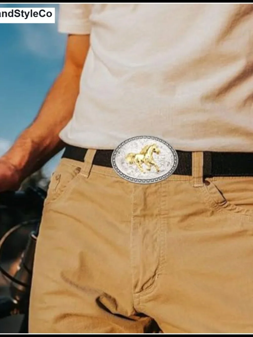Western Horse Belt Buckle for Men Women, Zinc Alloy Rodeo Cowboy Accessory,